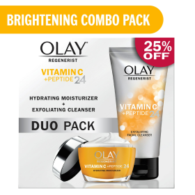 Olay Skin Care Brightening Vitamin C Gift Pack, Face Wash and Face Moisturizer Value Skincare Gift Set, 5 fl oz,1.7 oz