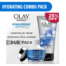 Olay Skincare Regenerist Hyaluronic + Peptide 24 Duo Pack, Soothes Dryness, Skin Care Gift Set, 5/1.7 oz